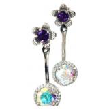 Stunning Rainbow Topaz & Amethyst Earrings