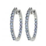 Natural Tanzanite 3.00 ct Inside Out Hoop Earrings