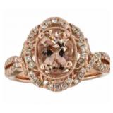 14kt Gold 1.54 ct Natural Morganite & Diamond Ring