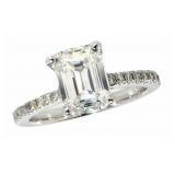 14k Gold 2.26 ct Emerald Cut Lab Diamond Ring