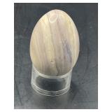 Purple Banded Flourite Egg with Stand