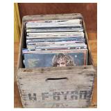 Wooden Crate HF Byrd full of Records