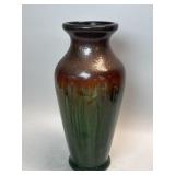 Drip Glaze Dark Green Ceramic Fluted Round