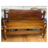 Queens Size Cherry Bed with Rails and Slats