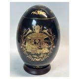 Porcelain Black Egg Gold Gilded Elaborate