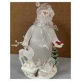 Acrylic Snow Man , Battery Operated 10" Tall