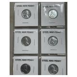 Sheet of 6 Steel War  Pennies, 1943