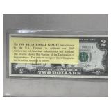 1976 Bicentennial Two Dollar Bill in Pristine