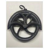 Rustic Cast Iron Hanging Cable Pulley 10"