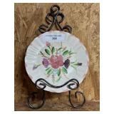 Wall Hanging Plate Stand w/ Blue Ride Plate