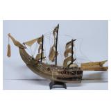 Carved horn dragon boat ship sailing Approx 20"