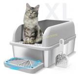 XL Cat Litter Box with Sifting Tray and Scoop