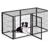 48-Inch Metal Dog Crate with Black Finish