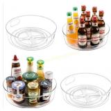 Two Clear Plastic Lazy Susan Turntables