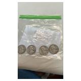 4 Silver 1959 Half Dollar Coins