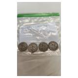 4 Silver 1944 Half Dollar Coins