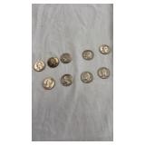 9 Silver 1958 Quarter Coins