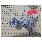 Lot of Blue and Silver Christmas Ornaments