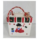 Small Christmas Holiday Snowman Candy Dish