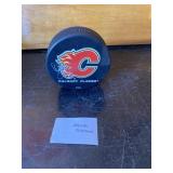 Autographed Hockey Puck Calgary Flames