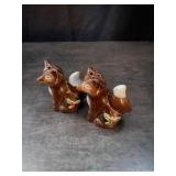 Vintage Foxes Salt and Pepper Shakers