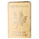 Canada Replica Bar - 100 Mils Gold Clad