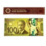 Canada $100 24kt Gold Leaf Note