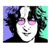 "John Lennon " Portrait Green Giclee Canvas 24 x