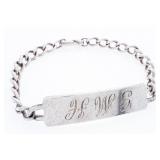 Estate Stainless Steel Engraved ID Bracelet 1