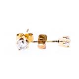 Pr. 14kt Gold Solitaire Diamond Stud Earrings,.56c