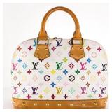 "Louis Vuitton" "ALMA" White Multi Colour Mono