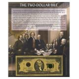 The Two - Dollar Bill  - USA 24kt Gold $2 (1966-19