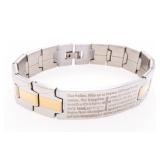 Gents Stainless Steel Two Tone Link Bracelet