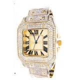 Unisex Fancy Qtz. Watch, Micro Pave Set Swarovski