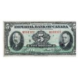 Imperial Bank of canada 1934 Five Dollars