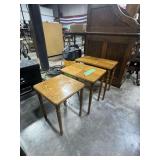 D64  SET OF THREE (3) STACKING TABLES