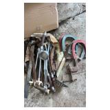 Horseshoes, sprayer parts, ice fishing scoop