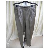 Grey Leather Trousers