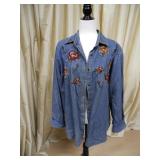 Ladies Embroidered Shirt Jacket