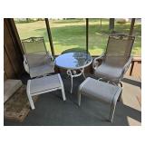 (2) Patio Chairs w/ Ottomans & Table