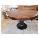 Amish Alcoe Pedestal Dining Table w/ Leaf