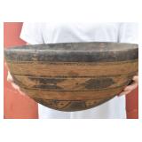 18 1/2" LARGE Highly Engraved Taureg Wooden Bowl -