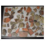 Framed Collection of Anasazi Pottery Shards found