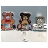 3 Vintage Metal Bear Cake Pans-3D Standing Bear