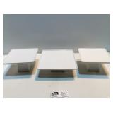 Lot of (3) Nice White Glass Cake Stand Display