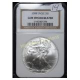 2008 American Silver Eagle Gem Unc NGC