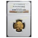 1987-W Constitution $5.00 Gold PF70 UC NGC