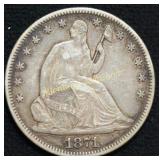 1871 Seated Liberty Half Dollar