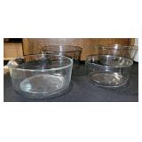 4 PC GLASS BOWLS, VTG ANCHOR HOCKING, BORMIOLI