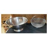 2 PC STAINLESS STRAINER/COLANDER BASKETS